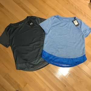 2 NWT Under Armour Active Heat gear Short Sleeve Tees - size M